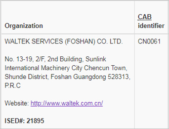 Foshan WALTEK EMC Lab successfully completed the ISED laboratory accreditation process